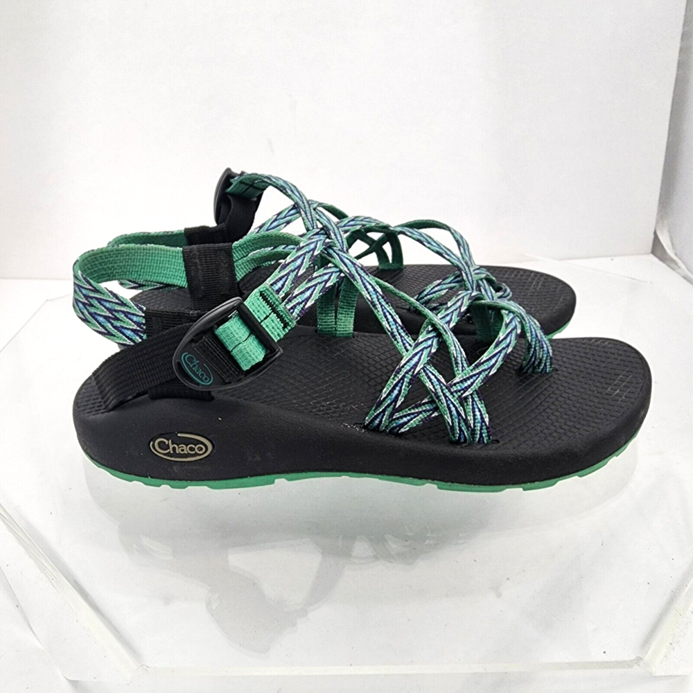Chaco ZX/2 Women 9 Green Dagger Toe Loop/Strappy Hiking/Water Sandals Used
